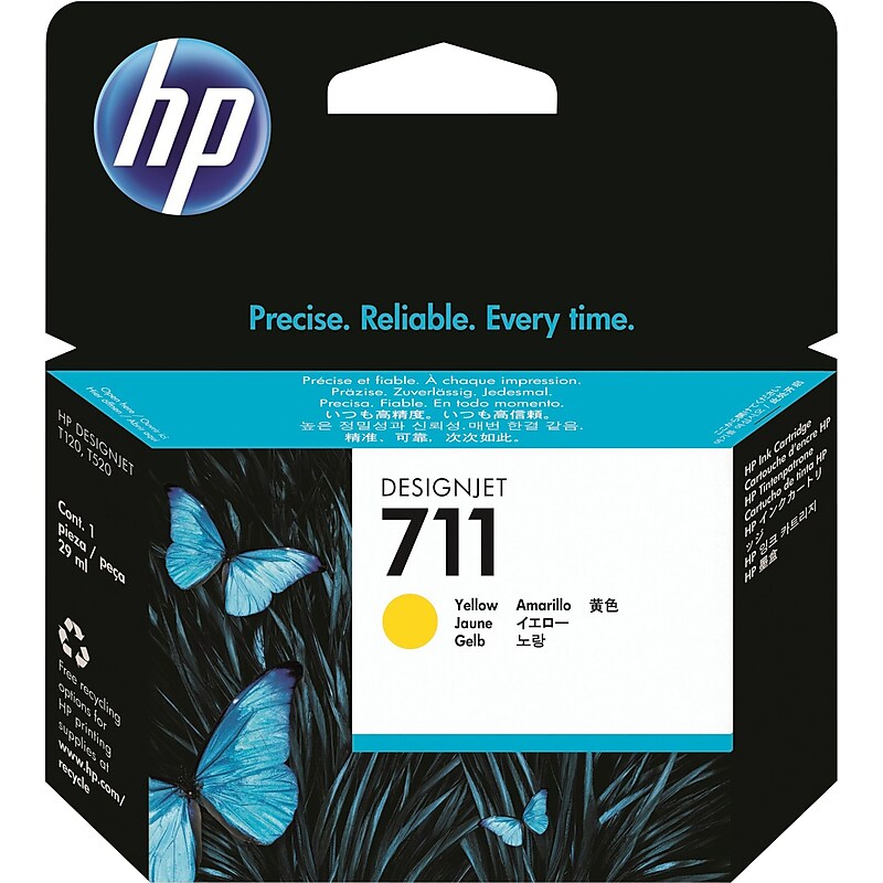 HP 711 Yellow Standard Yield Ink Cartridge (CZ132A) image 1