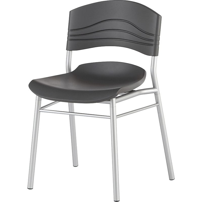 Iceberg CafeWorks Cafe Chair, Plastic, Graphite, Seat: 21"W x 19"D, Back: 21"W x 14"H image 1
