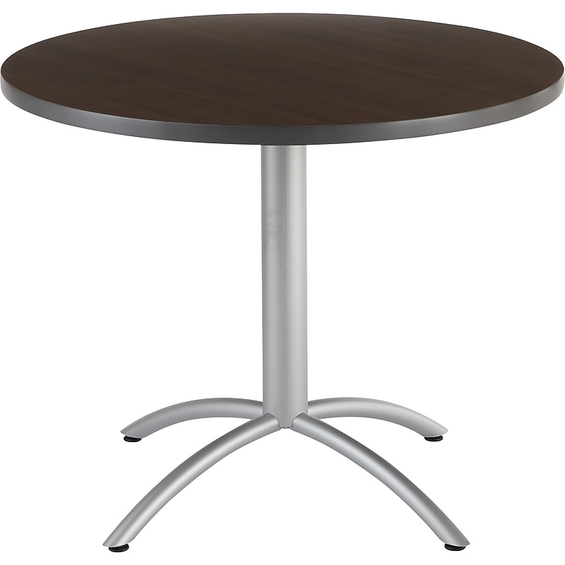 ICEBERG CafeWorks 36" Round Melamine Cafe Table, Walnut (65624) image 1