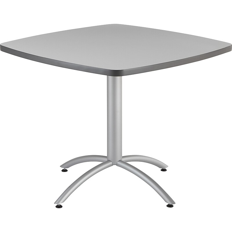 ICEBERG CafeWorks Square Melamine Cafe Table, 36"D x 36"W, Gray (65617) image 1