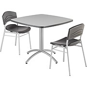 Iceberg® CafeWorks Cafe Table, 36'' Square, Gray