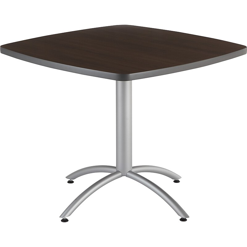 ICEBERG CafeWorks Square Melamine Cafe Table, 36"D x 36"W, Walnut (65614) image 1