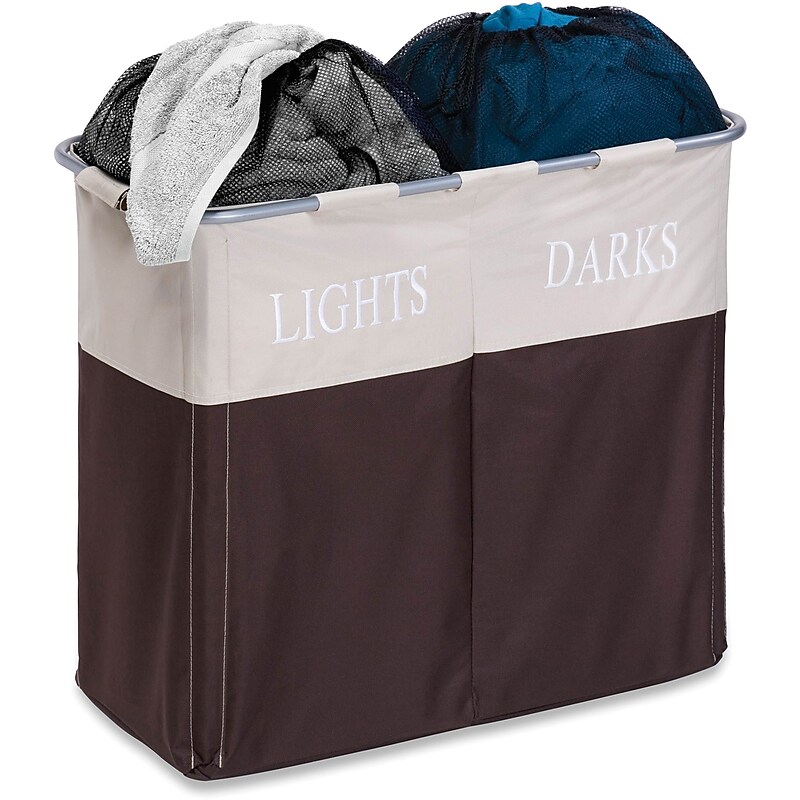 Honey-Can-Do 2-Section Laundry Sorter, Polyester, Brown image 1