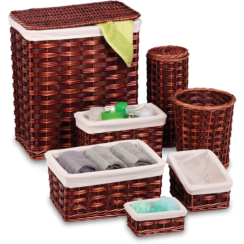 Honey-Can-Do Hamper, Fabric, Chocolate Brown (HMP-01866) image 1