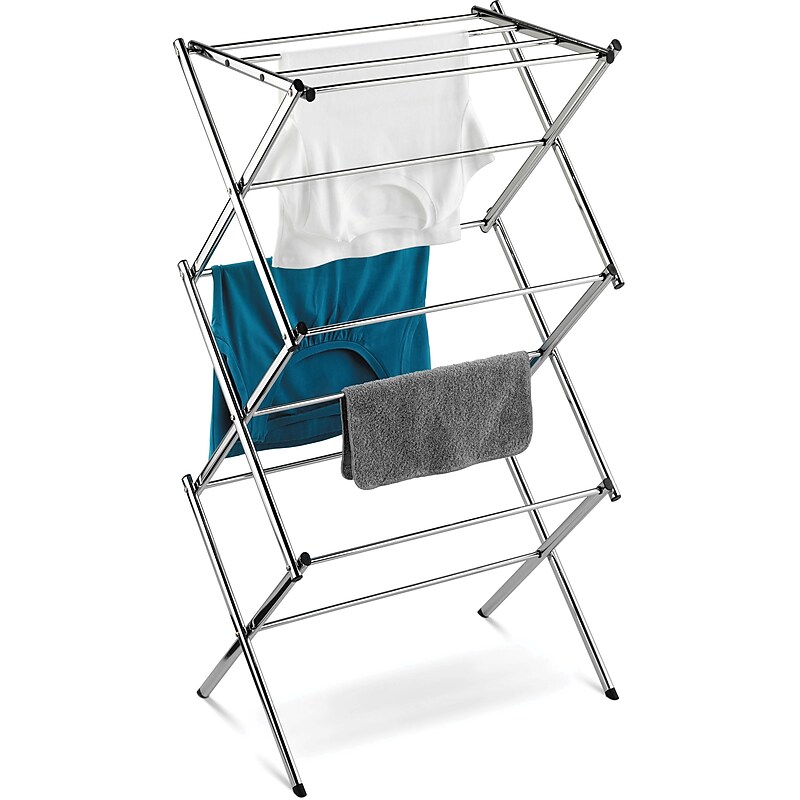 Honey-Can-Do Slim Steel Drying Rack, Chrome (DRY-09464) image 1