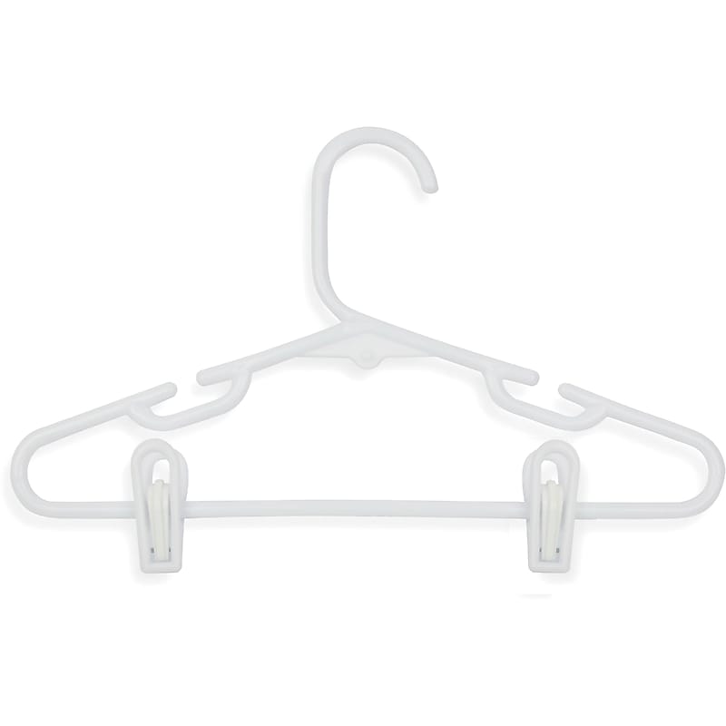 Honey Can Do Plastic Clothes Hangers with Clips, White, 18/Pack (HNG-09047) image 1