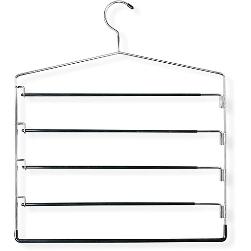 Honey Can Do FiveTier Swinging Arm Pant Hanger, Black/Silver, 2/Pack