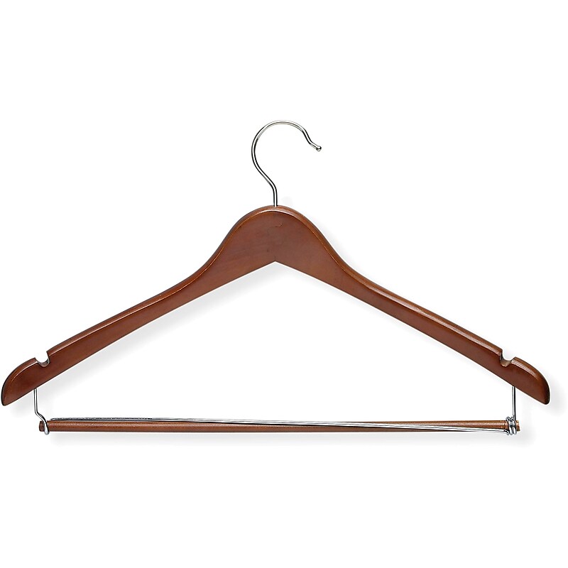 Honey Can Do Contoured Suit Hanger With Locking Bar - Cherry, 6/Pack (HNG-09042) image 1