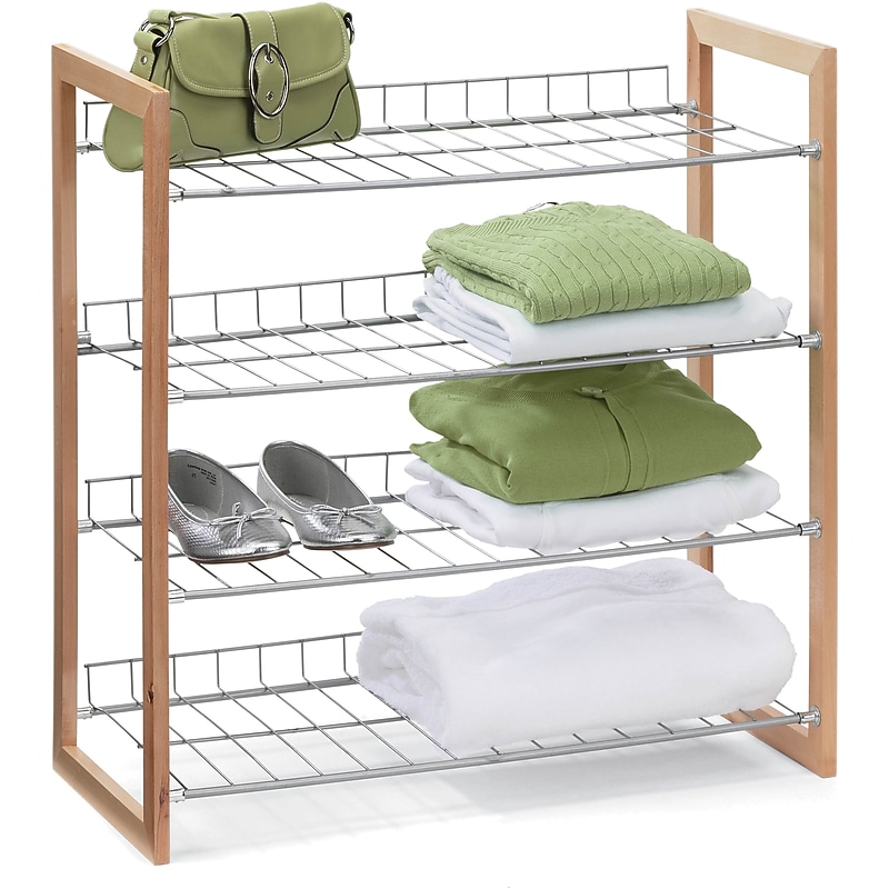 Honey Can Do® 4-Tier Wood and Metal Storage Shelf (SHO-01384) image 1