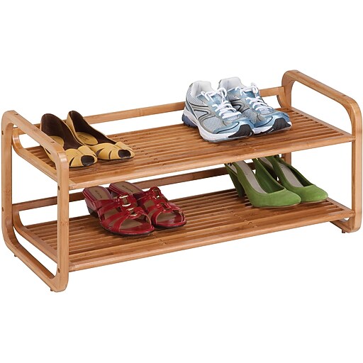 Honey Can Do 2Tier Stackable Bamboo Shoe Shelf (SHO09602) Staples