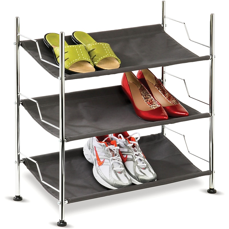 Honey Can Do 3 Tier Canvas Shoe Rack image 1