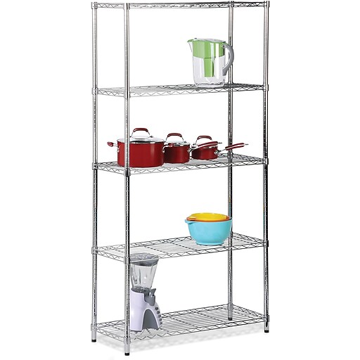 Honey Can Do 5Tier 200 Lb. Capacity Shelving Unit, Chrome Staples