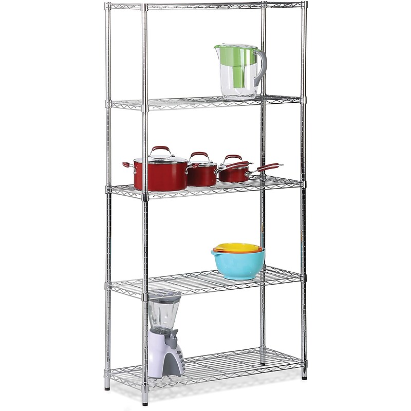 Honey Can Do 5-Tier 200 Lb. Capacity Shelving Unit, Chrome image 1