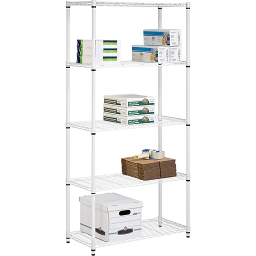 Honey Can Do 5Shelf Metal Shelving Unit, White (SHF01573) Staples