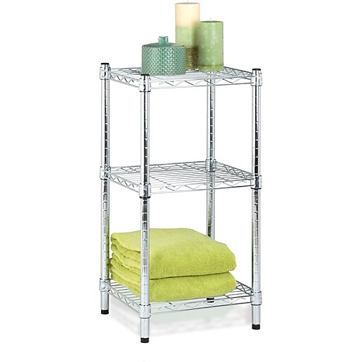 HoneyCanDo 3Tier Modular Stacking Shelf, Chrome (SHF09364) Staples