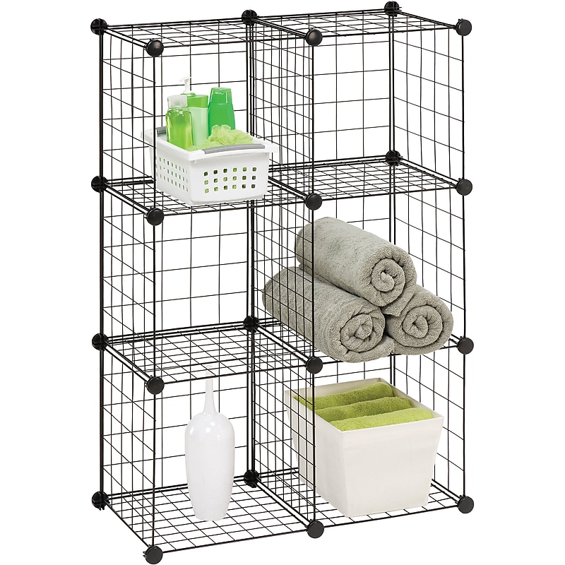 Honey-Can-Do 6 Pack Modular Mesh Storage Cubes, Black (985456HCD) image 1