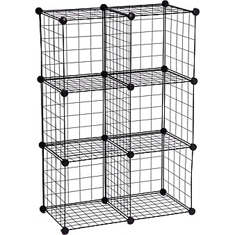 Honey-Can-Do 6 Pack Modular Mesh Storage Cubes, Black (985456HCD)