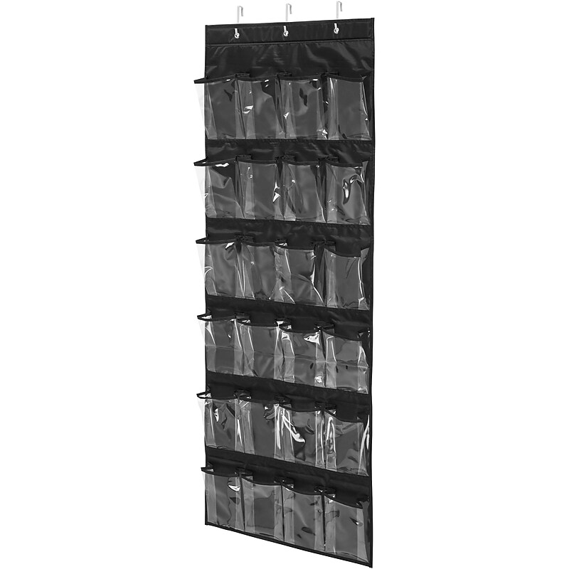 Honey Can Do 24 Pocket Over-Door Shoe Organizer, Black (SFT-01249) image 1