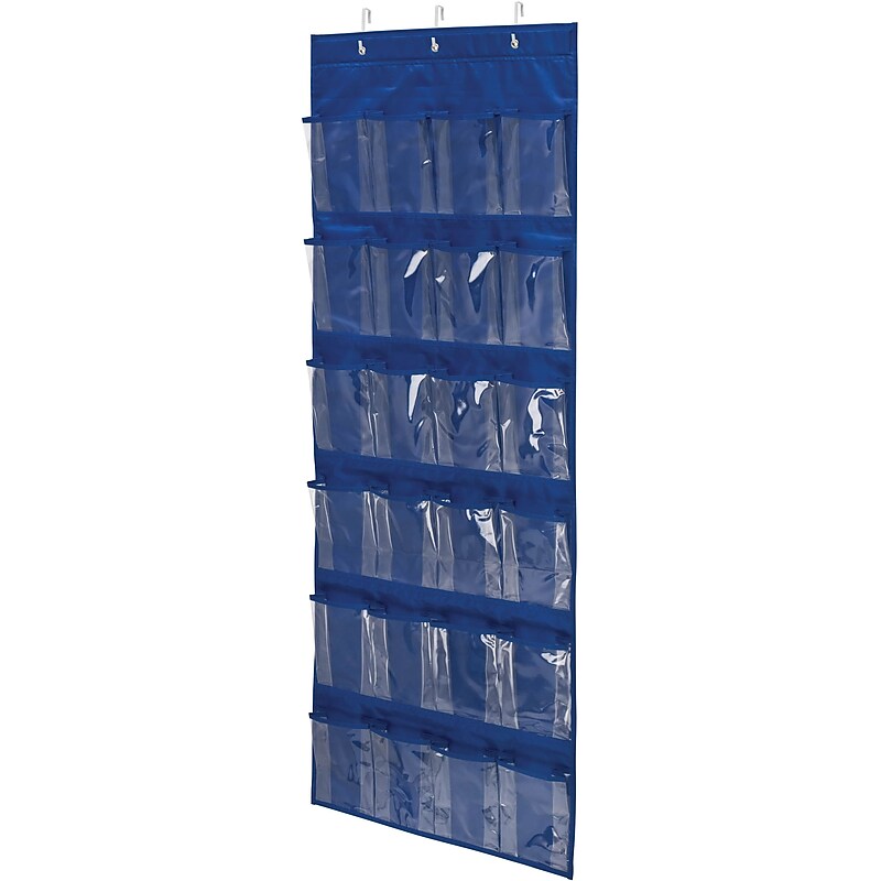 Honey Can Do 24 Pocket Over-Door Shoe Organizer, Blue (SFT-01278) image 1