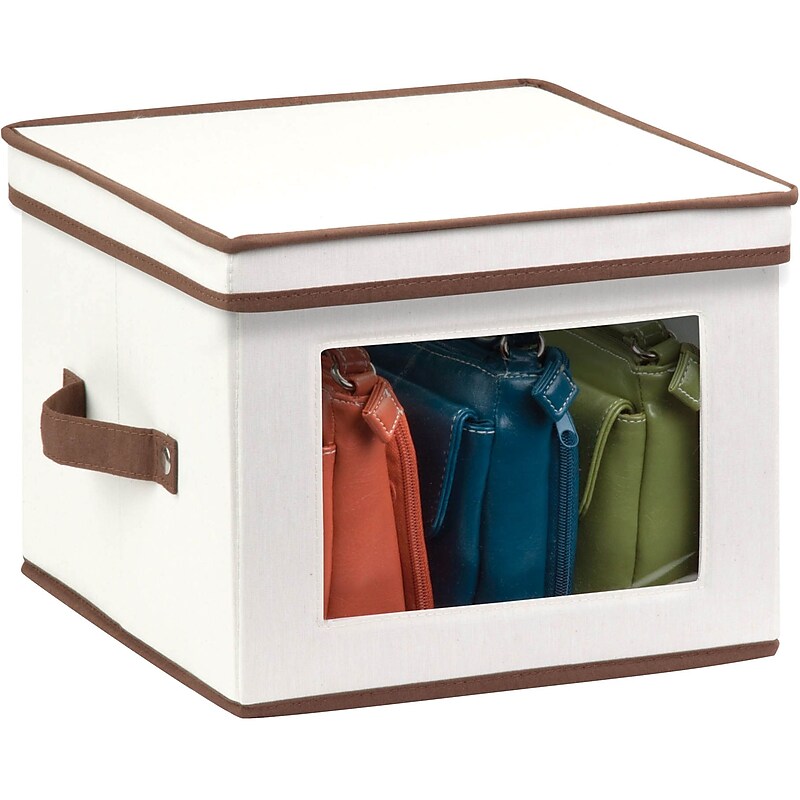 Honey-Can-Do Medium Window Storage Container, Fabric, Tan (SFT-02063) image 1
