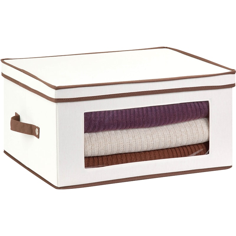 Honey Can Do Natural Canvas Large Window Storage Chest image 1