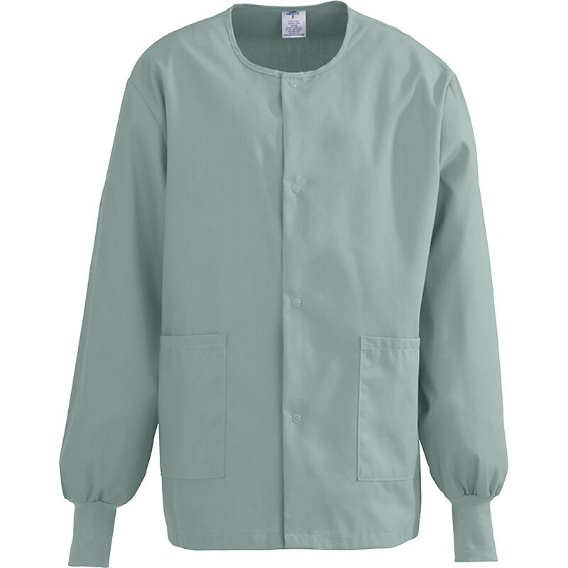 ComfortEase Unisex Two-pockets Warm-up Scrub Jackets, Seaspray, Small (8832JSSS) image 1