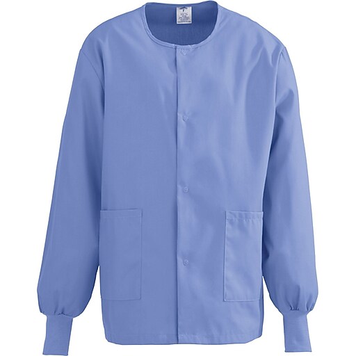 Medline Comfortease Unisex Large Warm Up Scrub Jacket Ceil Blue 8832jthl