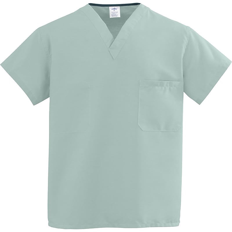 ComfortEase Unisex One-pocket V-neck Reversible Scrub Tops, Seaspray, XS (910JSSXS-CM) image 1