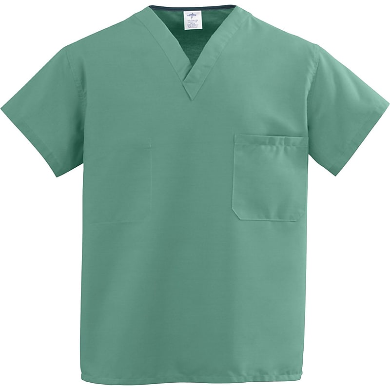 ComfortEase Unisex One-pocket V-neck Reversible Scrub Tops,  Jade Green, 3XL (910JTJ3XL-CM) image 1