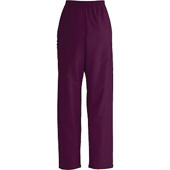 Medline ComfortEase Unisex Poly & Cotton Cargo Scrub Pants, Wine, XL, Medium Length