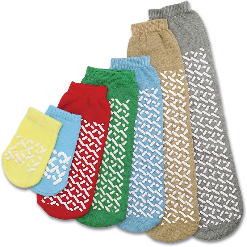 Medline Single-tread Slipper Socks, Light Blue, One Size Fits Most, 48 Pair/Case image 1