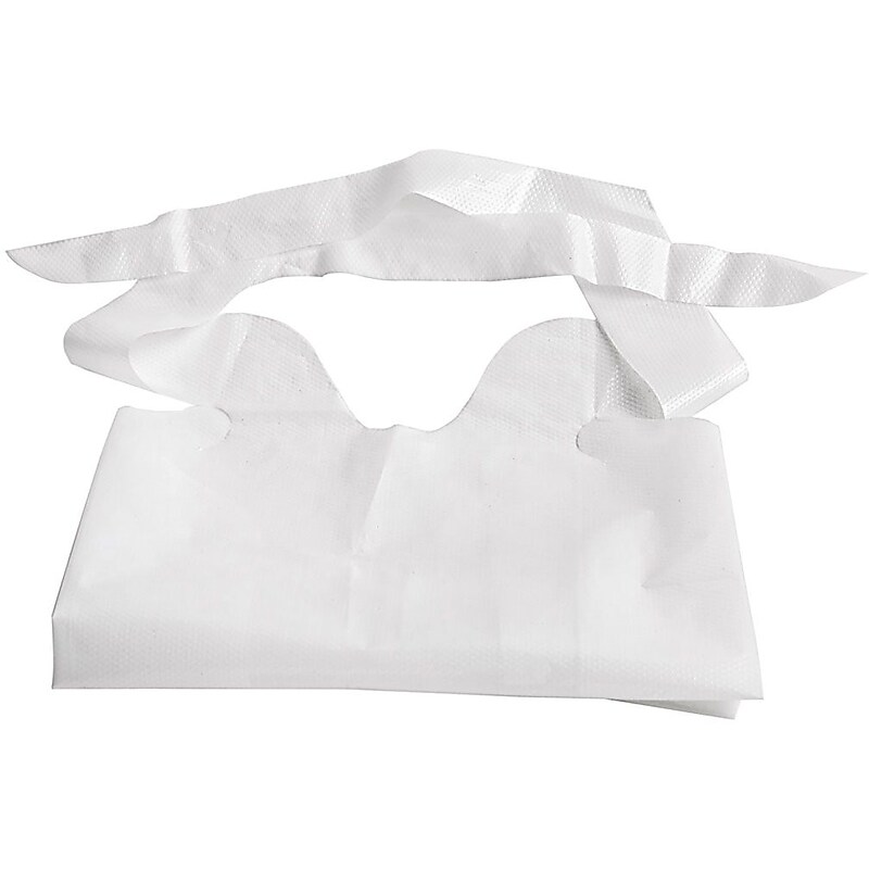 Medline Waterproof Adult Bibs, White, 500/Case (NON24267A) image 1