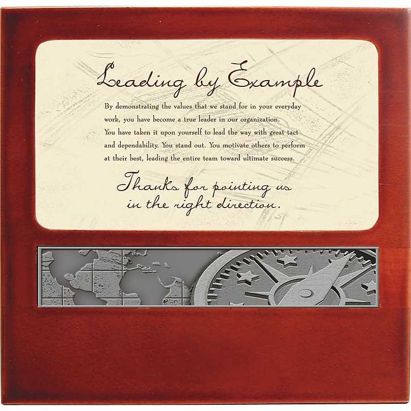 Baudville Wood Trophy with Pewter Accent, "Leading By Example" (1379266LBE31) image 1