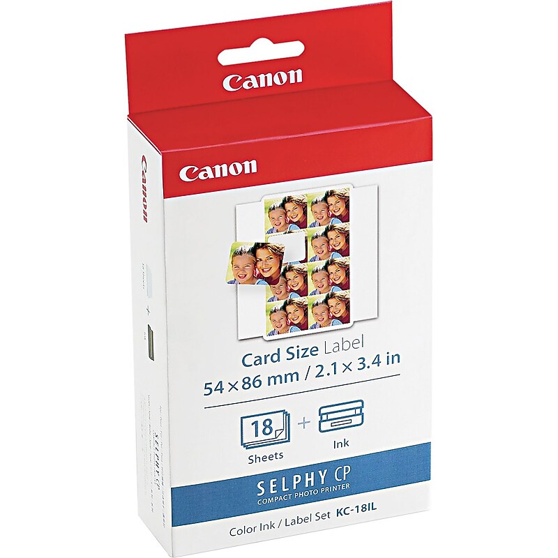 Canon KC-18IL Black/Color Standard Yield Print Cartridge/Paper Kit (7740A001) image 1