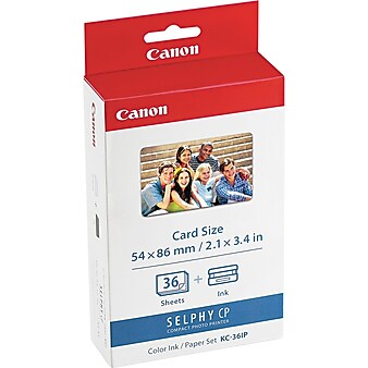 Canon KC-36IP Black and Color Standard Yield Printer Cartridge and Paper Kit (KC-36IP)