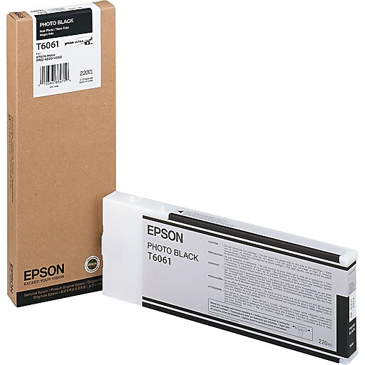 Epson T606 Ultrachrome Photo Black High Yield Ink Cartridge Staples