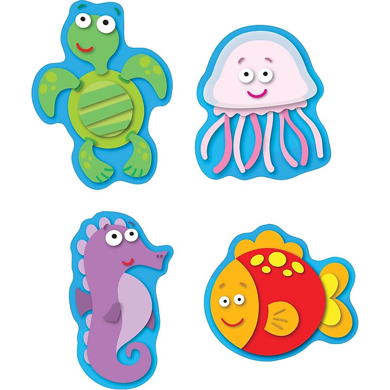 Carson-Dellosa Sea Life Shape Stickers, 96 stickers per pack image 1