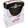 Accu-Stamp2 One-Color Pre-Inked Shutter Message Stamp, PAID, 1/2" x 1-5/8" Impression, Red Ink (035578)~#|#~s0578030_sc7