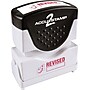 Accu-Stamp2 One-Color Pre-Inked Shutter Message Stamp, REVISED, 1/2" x 1-5/8" Impression, Red Ink (035587)~#|#~s0578036_sc7