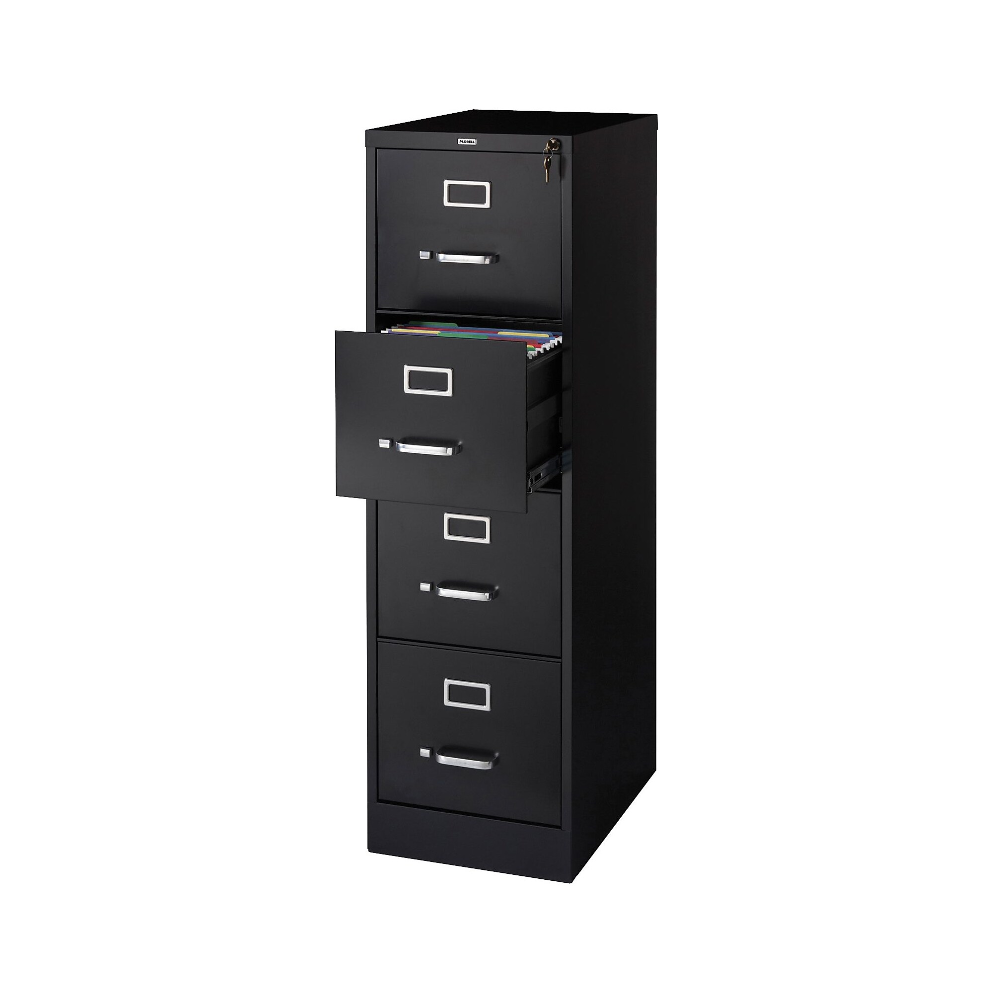 Lorell Commercial 4-Drawer Vertical File Cabinet, Letter Size, Lockable, 52″H x 15″W x 22″D, Black (LLR42294) Simolary simolary.com