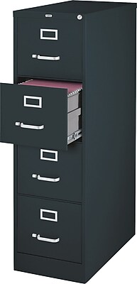 Lorell Vertical File Cabinet, Black, 4 x File Drawer(s) (LLR60198)