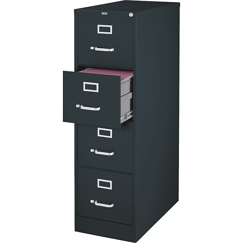 Lorell Vertical File Cabinet, Black, 4 x File Drawer(s) (LLR60198) image 1