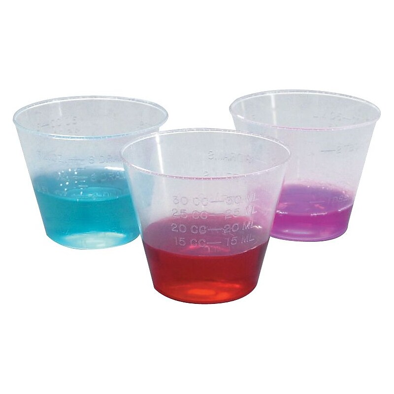 Medline Non-Sterile Graduated 1 oz., Plastic Medicine Cups, Clear, 100/Pack (DYND80000H) image 1