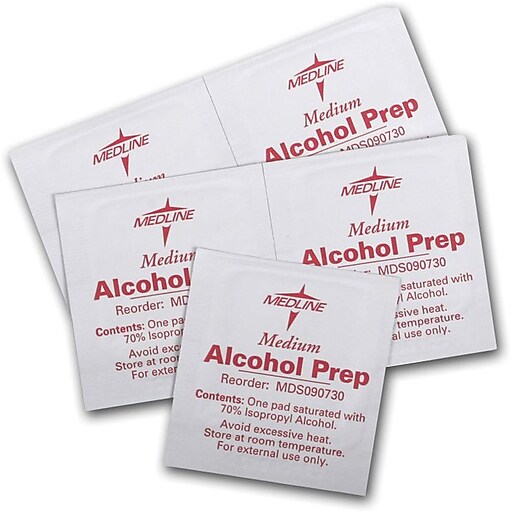 Medline Sterile Alcohol Prep Pads, Medium, Bulk, 3000/Pack Staples