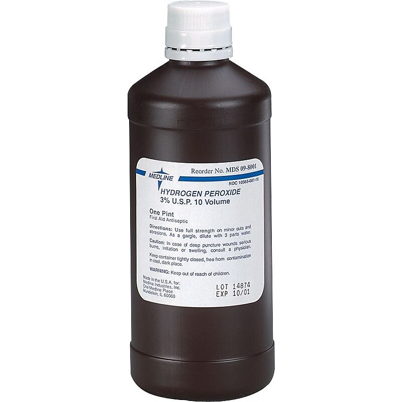 Medline 3% U.S.P Hydrogen Peroxide, 4 oz., 24/Pack (MDS098014) image 1