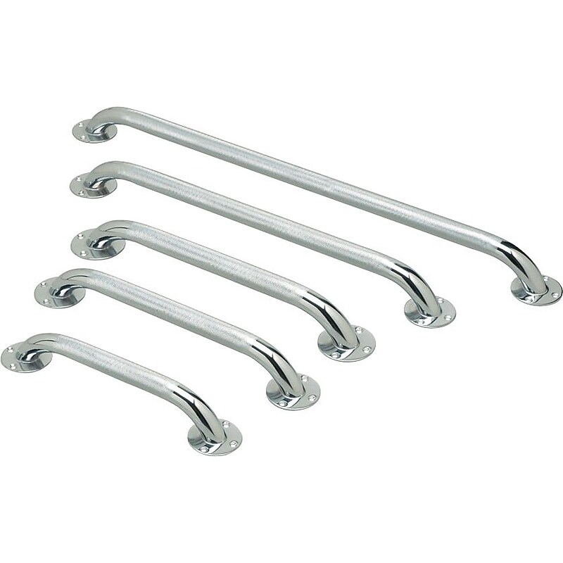 Medline Knurled Grab Bars, 32" L, Chrome, 3/Pack (MDS86032CHR) image 1