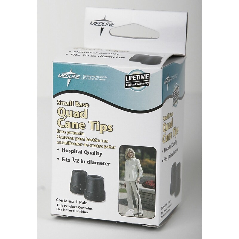 Guardian Quad Cane Tips, Gray, 1/2" I.D. Tip, 8/Pack (G02162) image 1