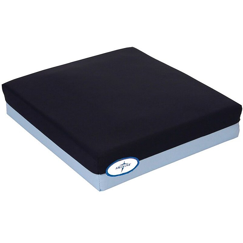 Medline Gel-foam Pressure Reduction Wheelchair Cushions, 18" L x 3" W x 16" D (MSCPRC31816) image 1