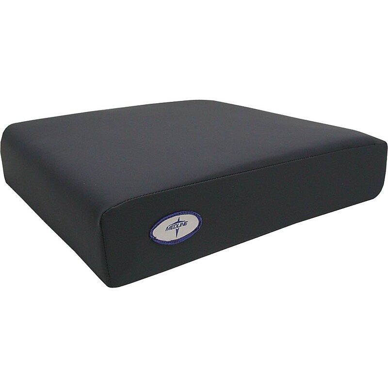Medline Visco Foam Wheelchair Cushions, 18" L x 3" W x 16" D, Black (MSCVC1816) image 1