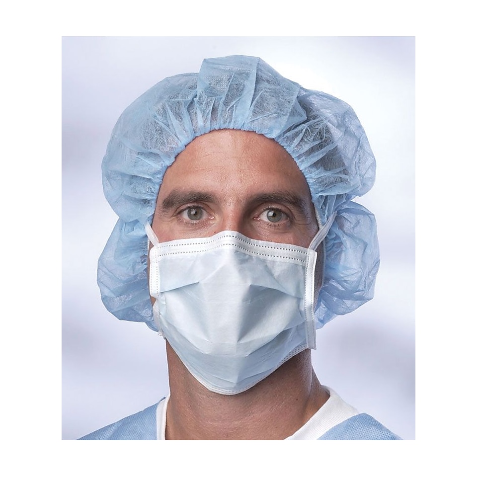 Medline Standard Surgical Face Masks with Ties, Blue, 300/Pack  Make More Happen at